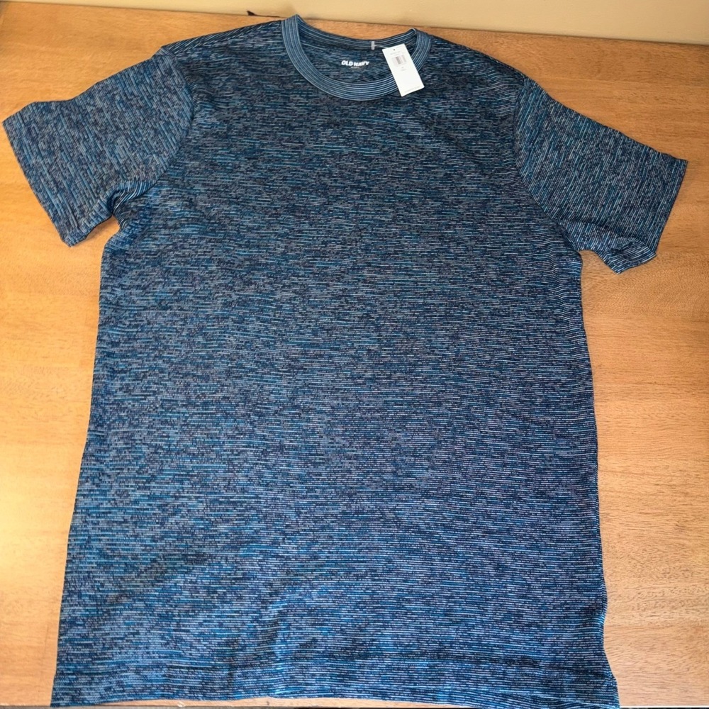 Old Navy Mens Medium Tall Space Dye Blue Short Sleeve T-Shirt 687847-08-1